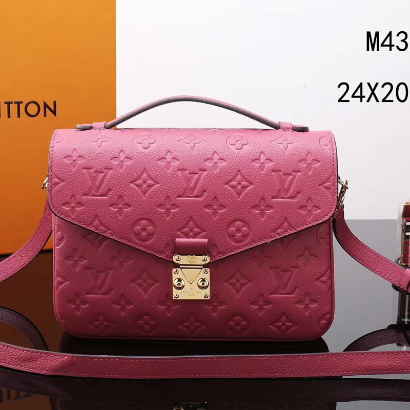 LV Shoulder Handbags M43737 Full Skin Rose Powder